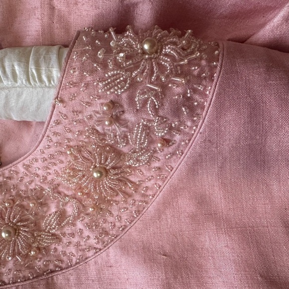 Vintage Hand-Beaded Pink Silk Cocktail Dress | Custom Couture Formal | MCM | - Picture 16 of 16